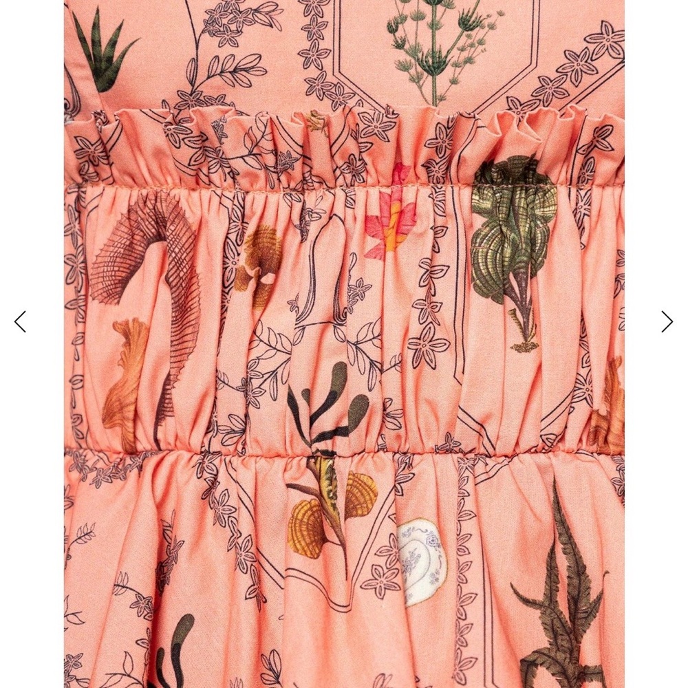 Agua By Agua Bendita L Salvador Encaje Mini Dress Pink Embroidered Ruffled Print - Picture 4 of 15